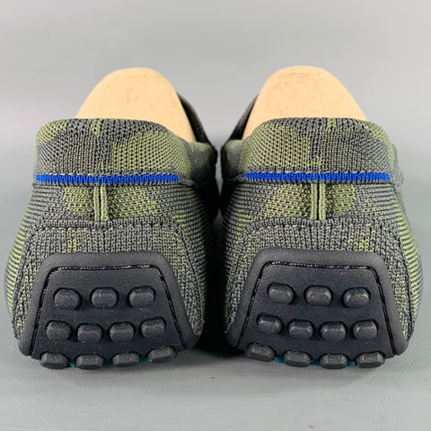 ROTHY'S Size 12 Green Camo Knit Drivers Loafers