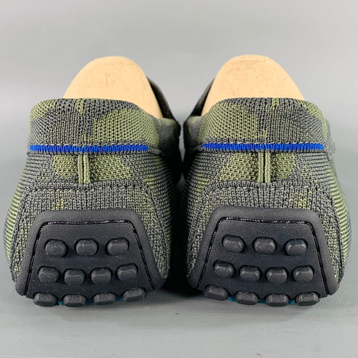 ROTHY'S Size 12 Green Camo Knit Drivers Loafers