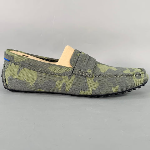 ROTHY'S Size 12 Green Camo Knit Drivers Loafers