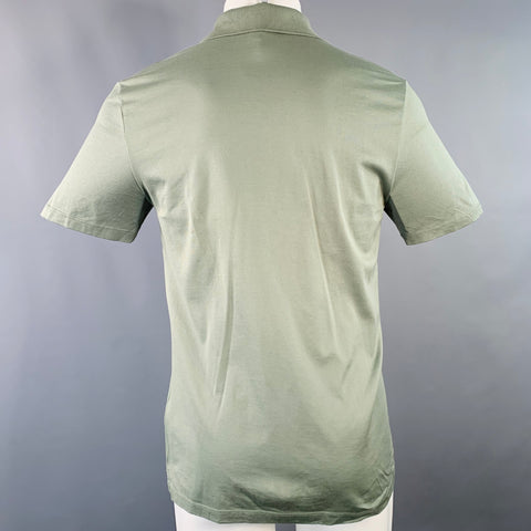 REISS Size M Austin Green Sage Cotton One Pocket Polo