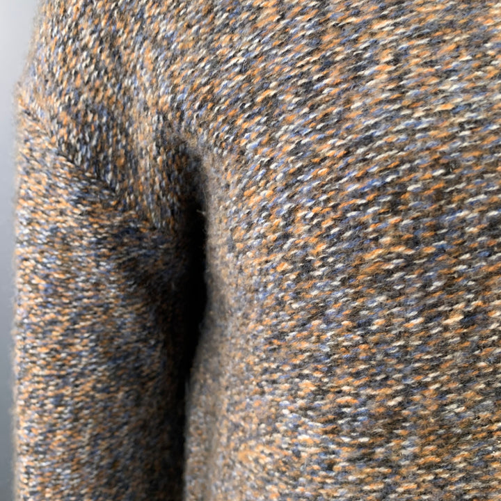 THEORY Size L Karenia Yellow Grey White Cashmere Melange High Neck Sweater