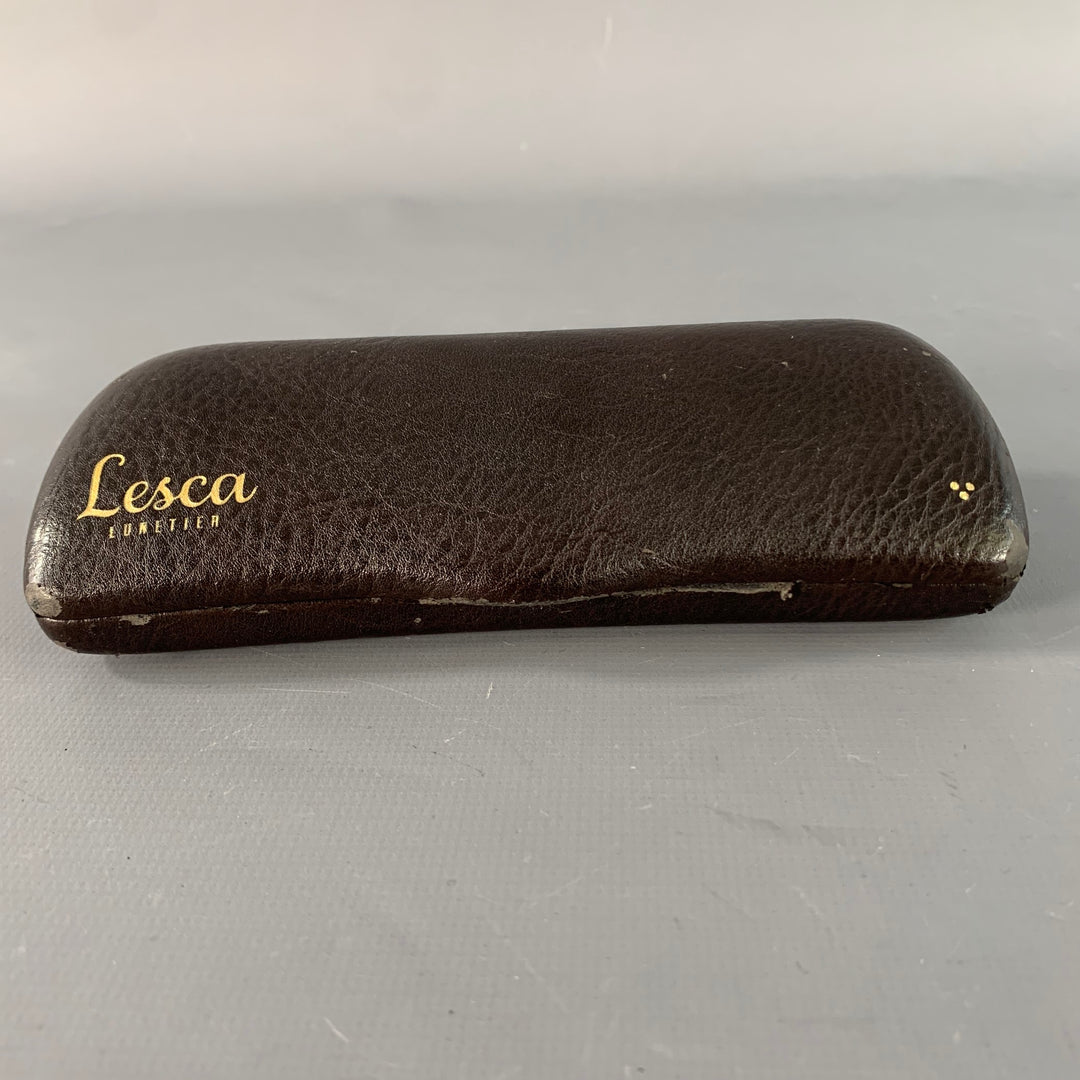 LESCA LUNETIER Brown Tortoiseshell Acetate Sunglasses