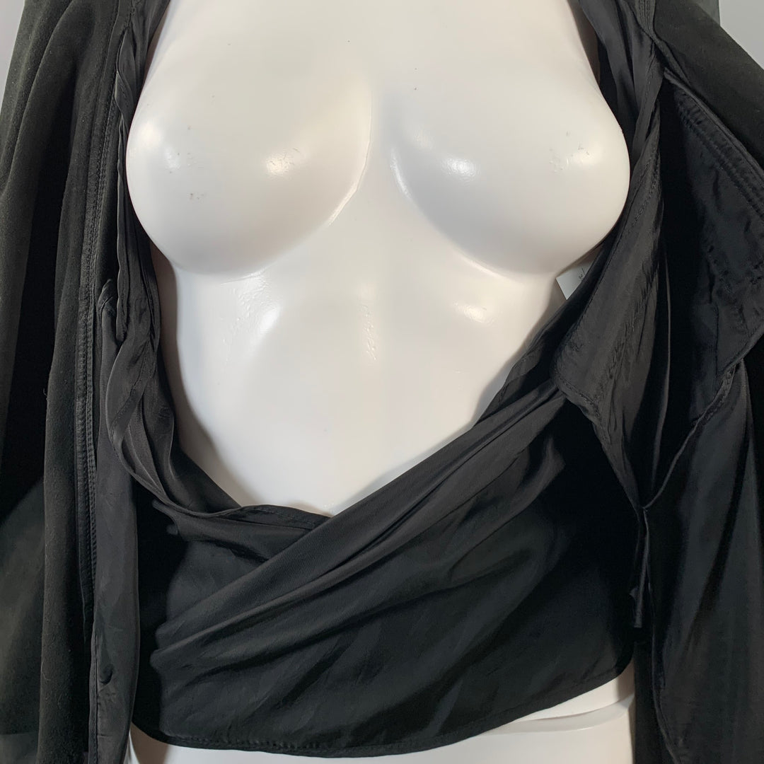 RICK OWENS Size 8 Black Lambskin Leather Biker Jacket