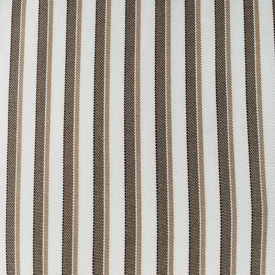 LORO PIANA Size M Brown Cream Stripe Cotton One Pocket Long Sleeve Shirt