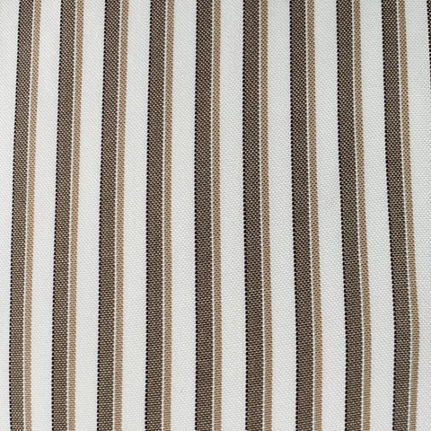 LORO PIANA Size M Brown Cream Stripe Cotton One Pocket Long Sleeve Shirt
