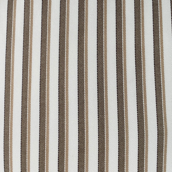 LORO PIANA Size M Brown Cream Stripe Cotton One Pocket Long Sleeve Shirt