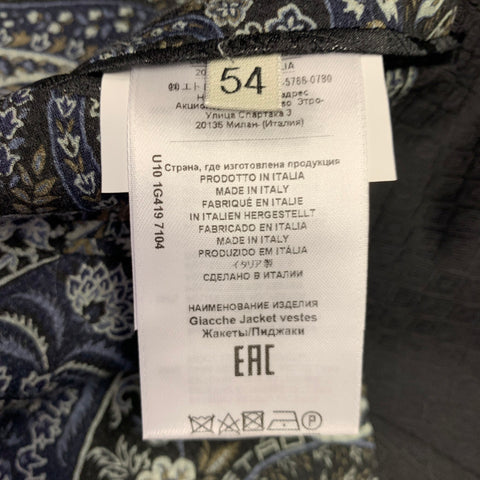 ETRO Size 44 Black Beaded Wool Shawl Collar Sport Coat