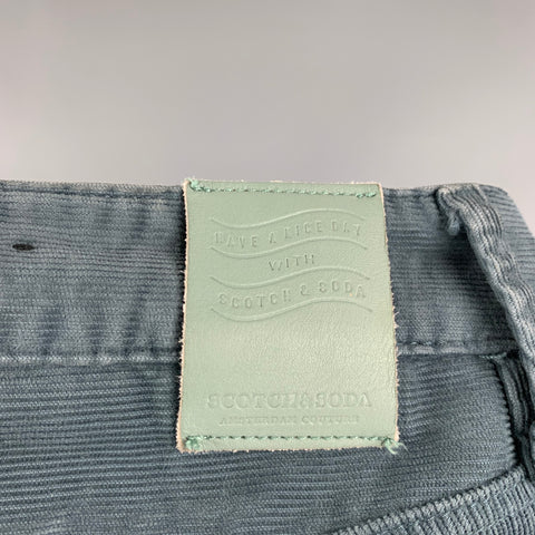 SCOTCH AND SODA Talla 30 Pantalón casual estrecho de pana de algodón y elastano azul