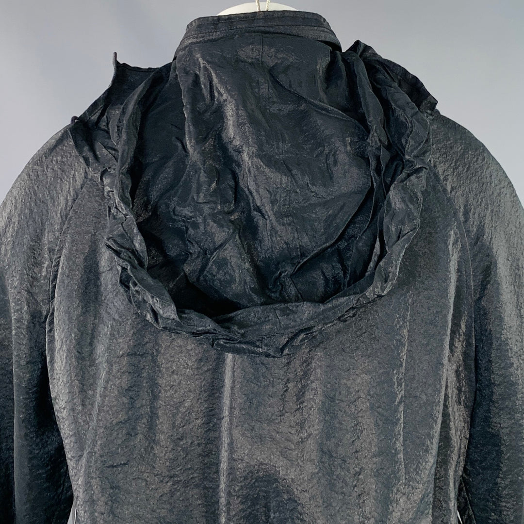 SAINT LAURENT Size 40 Black White Viscose Blend Zip Up Track Jacket