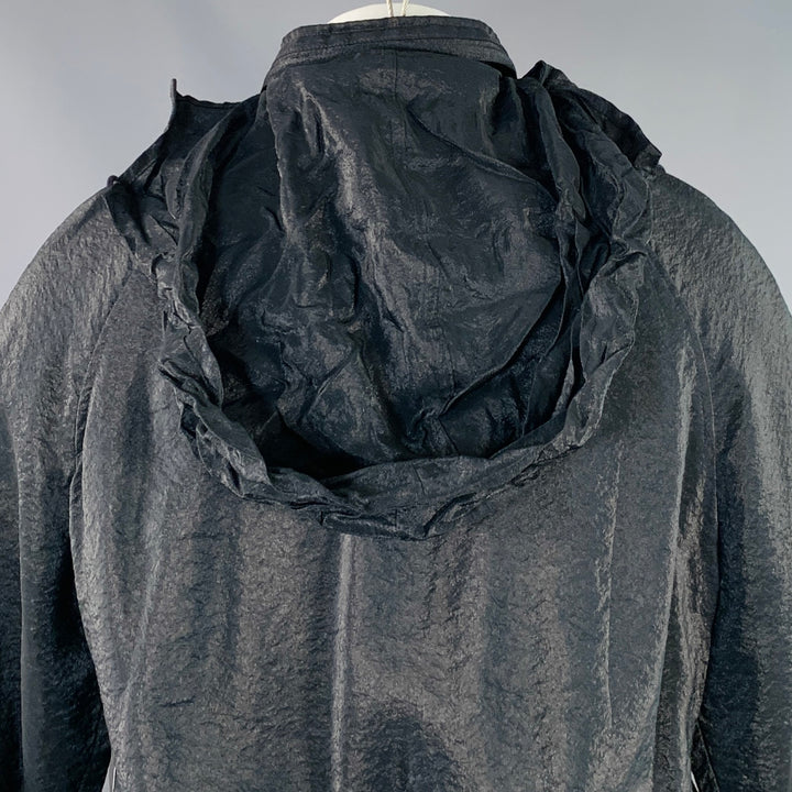 SAINT LAURENT Size 40 Black White Viscose Blend Zip Up Track Jacket