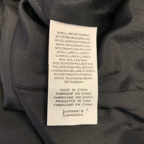 MARC JACOBS Robe sans manches à fleurs en mélange de nylon noir et argenté, taille 4