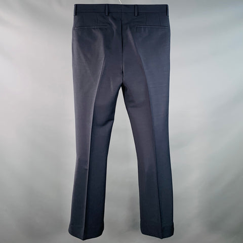 DRIES VAN NOTEN Size 28 Navy Mohair Wool Flat Front Dress Pants