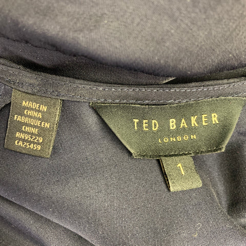 TED BAKER Taille S Robe mi-mollet Aminna en polyester bleu marine de style utilitaire