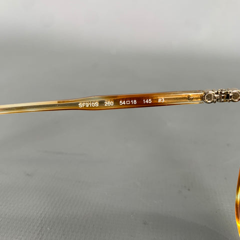 SALVATORE FERRAGAMO Brown Tortoise Acetate & Metal Sunglasses & Eyewear