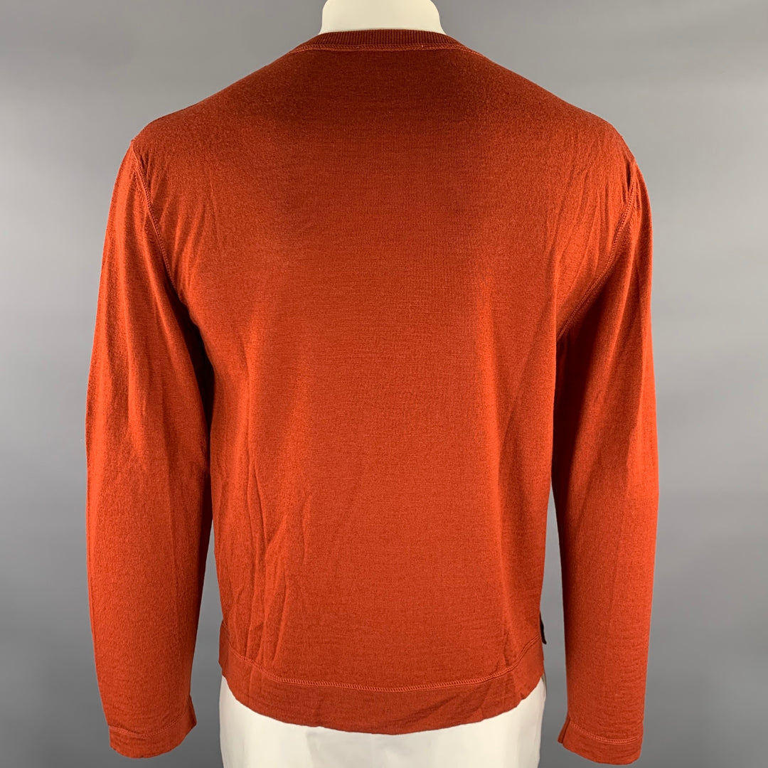 OFFICINE GENERALE Size L Orange Wool Pullover