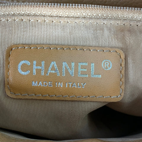 CHANEL Vintage GST Caviar Grand Shopping Tote Beige Gold Quilted Leather Handbag