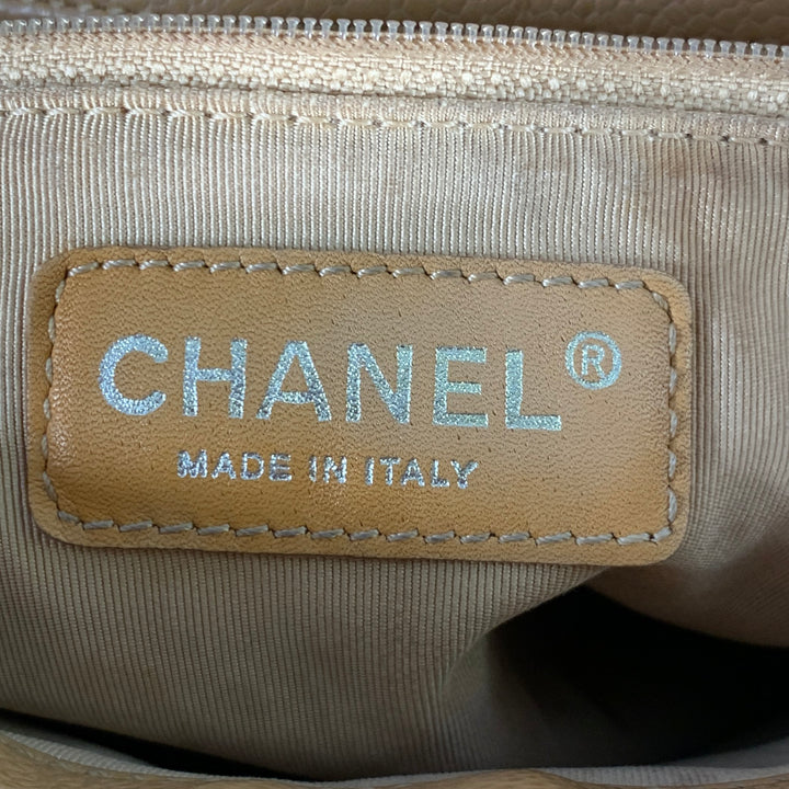 CHANEL Vintage GST Caviar Grand Shopping Tote Beige Gold Quilted Leather Handbag