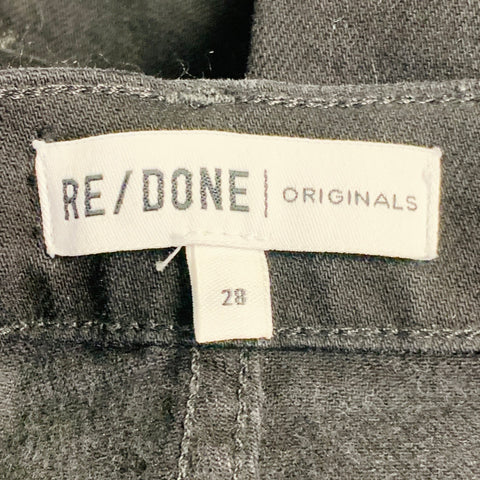 RE/DONE Size 28 Black Cotton Blend Distressed High Waisted Jeans