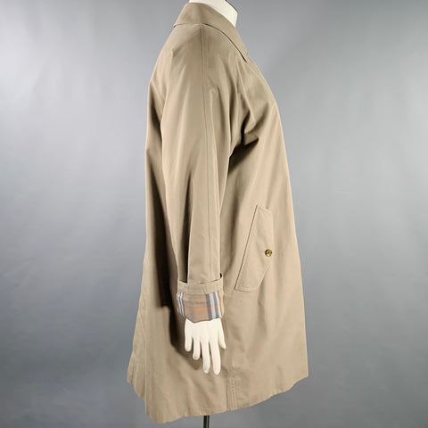 BURBERRYS Size L Taupe Cotton Blend Hidden Buttons Coat