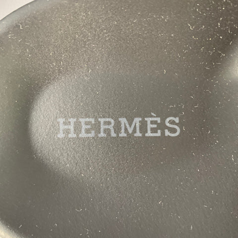 HERMES Size 8 Chypre Tan Black Leather Rubber Sole Sandals