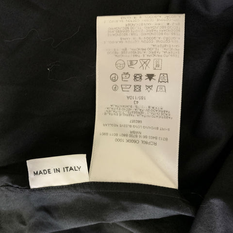 BRIONI Size M Black RCPB0L O600K 1000 Cotton Tuxedo Long Sleeve Shirt
