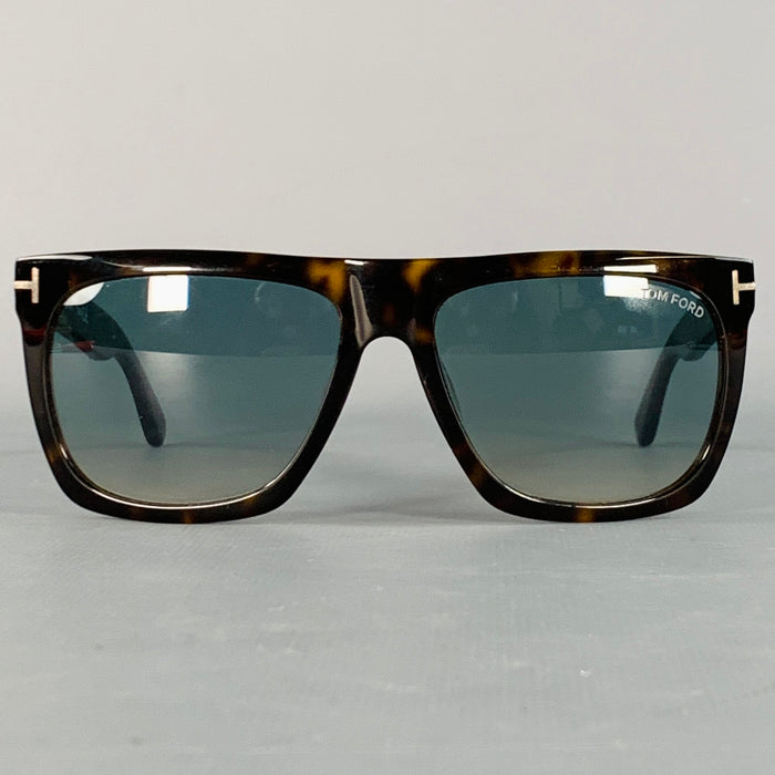 TOM FORD Brown Tortoiseshell Acetate Square Sunglasses