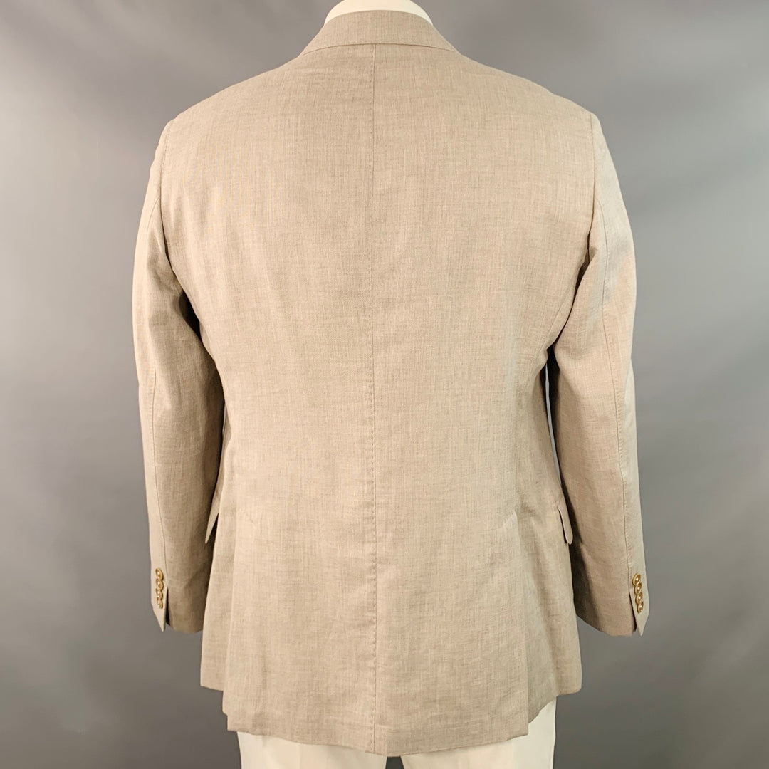 ARMANI COLLEZIONI Size 44 Regular Grey Beige Woven Notch Lapel Sport Coat