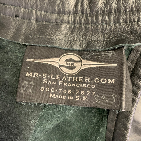 MR. S LEATHER Size XS Black Leather Chaps Casual Pants