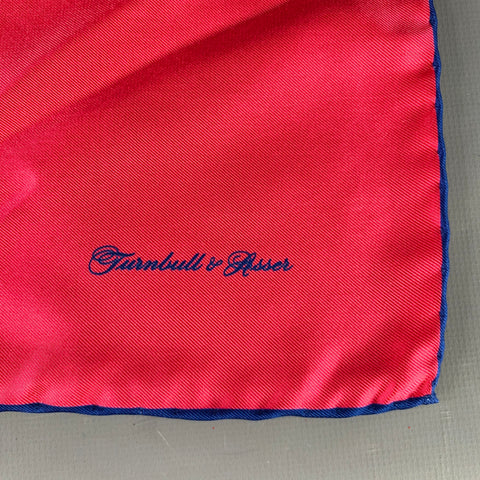 TURNBULL & ASSER Red Blue Signature Silk Pocket Square