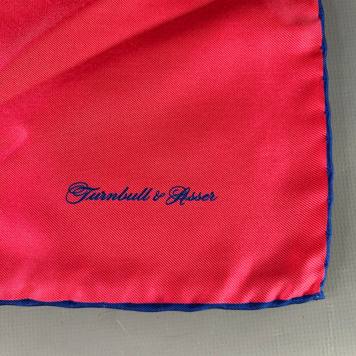 TURNBULL & ASSER Red Blue Signature Silk Pocket Square