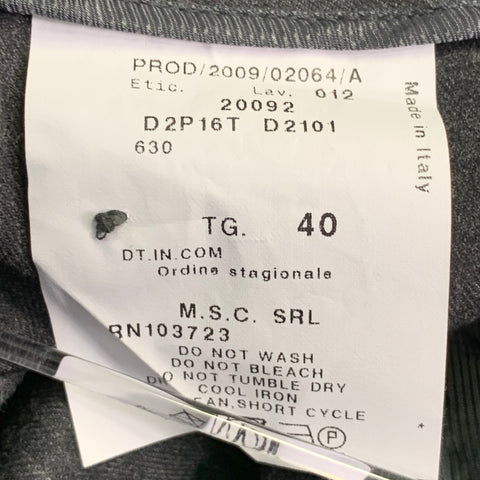 EMPORIO ARMANI Size 4 Grey Charcoal Virgin Wool Blend Pinstripe Wide Leg Dress Pants