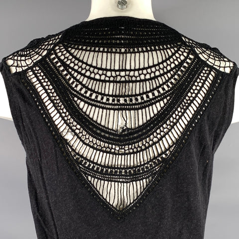 IRO Size S Black Knit Cotton cashmere Muscle Tank Top