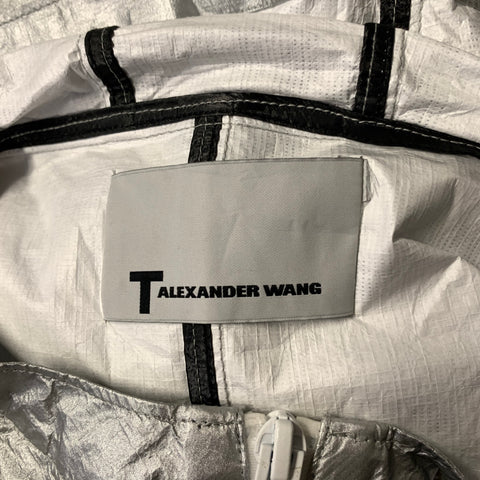 ALEXANDER WANG Size M Silver Metallic Polyurethane & Polyester Pop Over Jacket