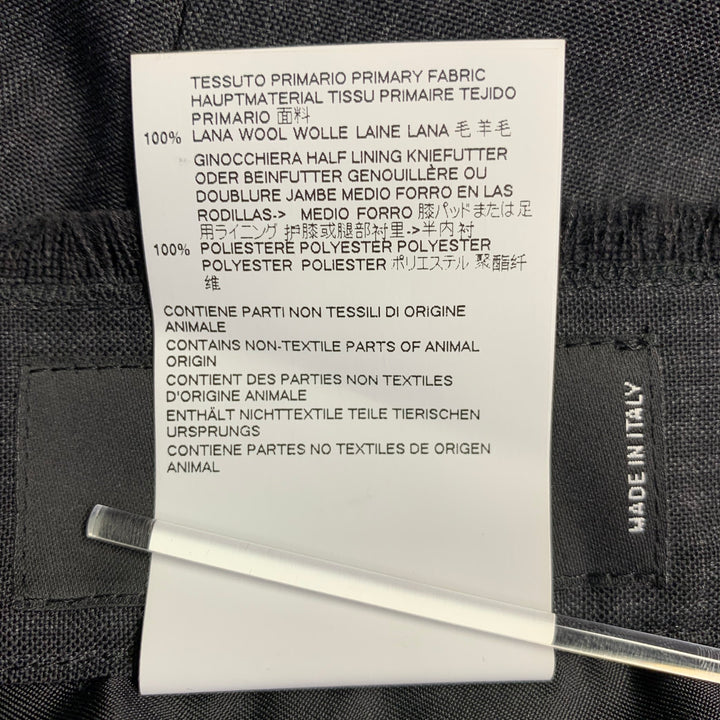DSQUARED2 Size 38 Grey Black Checkered Wool Raw Edge Dress Pants