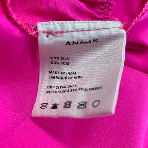 Robe bustier en soie à volants ANAAK taille XS rose sakura