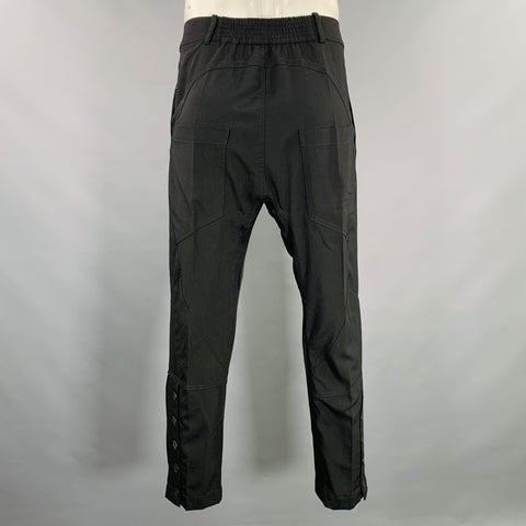 HAIDER ACKERMANN Taille 34 Pantalon fuseau noir en laine et polyamide