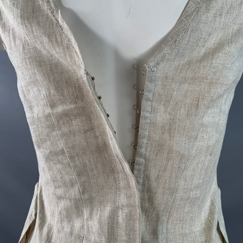 PHILOSOPHY di ALBERTA FERRETTI Size 4 Beige Oatmeal Linen Tank Belted Casual Top