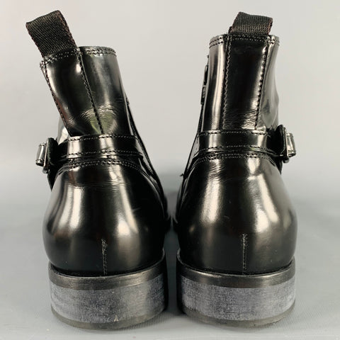 BROLETTO Size 11 Black Patent Leather Side Zipper Boots