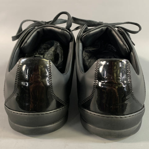 DIOR HOMME Size 12 Black Leather Low Top Sneakers