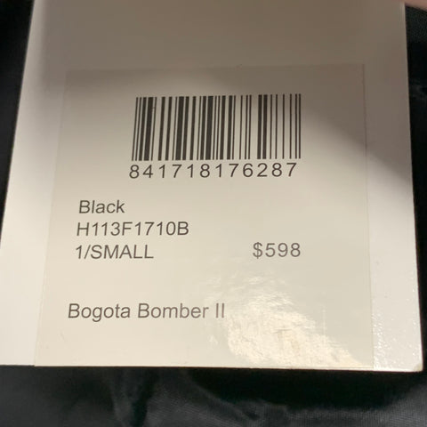 JOHN ELLIOTT Bogota II Size S Black Nylon Zip Up Bomber Jacket