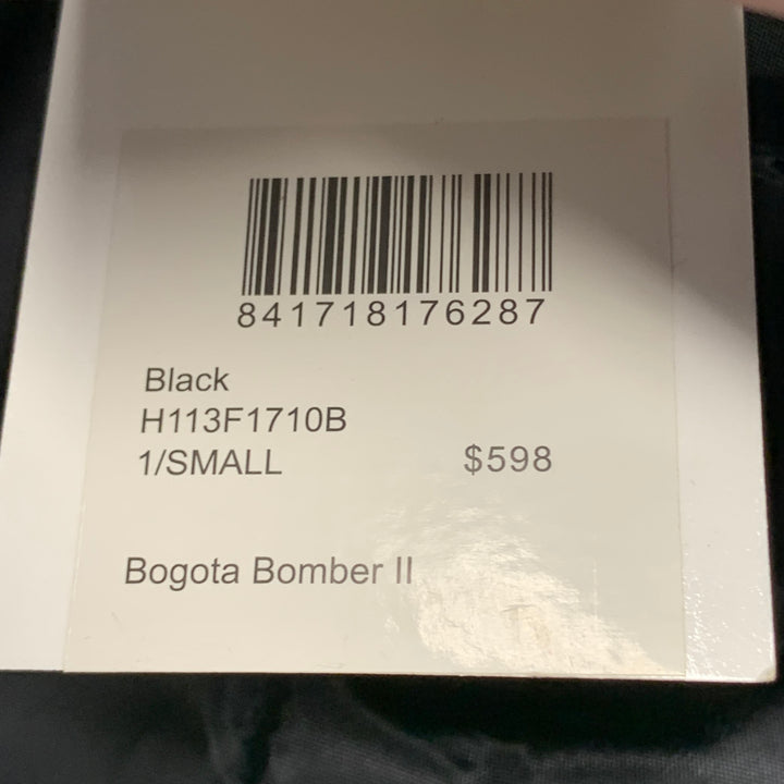 JOHN ELLIOTT Bogota II Size S Black Nylon Zip Up Bomber Jacket