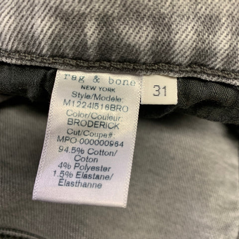 Jean skinny RAG & BONE taille 31, gris délavé, en mélange de coton