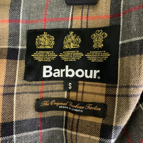 BARBOUR Size S Black Mixed Patterns Cotton Double Zipper Jacket
