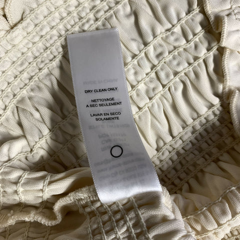 FRAME Size XS Cream Viscose Pleated Casual Top
