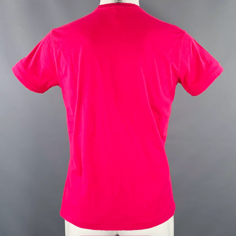 R13 Size S New York Boy Black Fuchsia Print Cotton Short Sleeve T-shirt