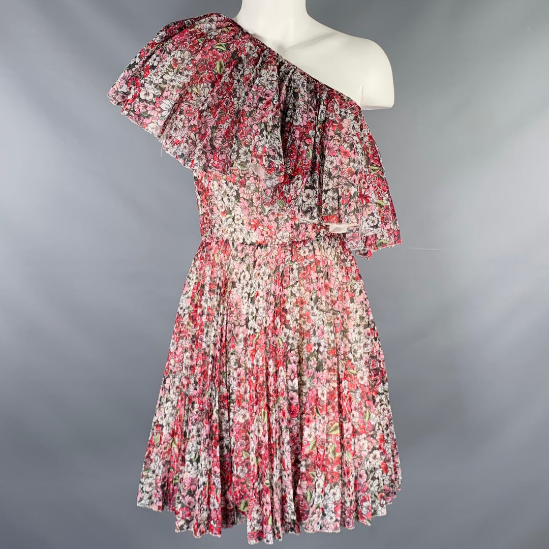 GIAMBATTISTA VALLI Size 4 Multi Color Polyester Floral Asymmetrical Dr –  Sui Generis Designer Consignment