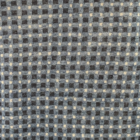 JOHN VARVATOS Size S Blue Grey Black Checkered Linen V-Neck Pullover