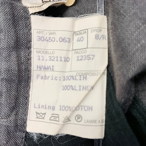 HERMES Size 30 Grey Linen Drawstring Casual Pants
