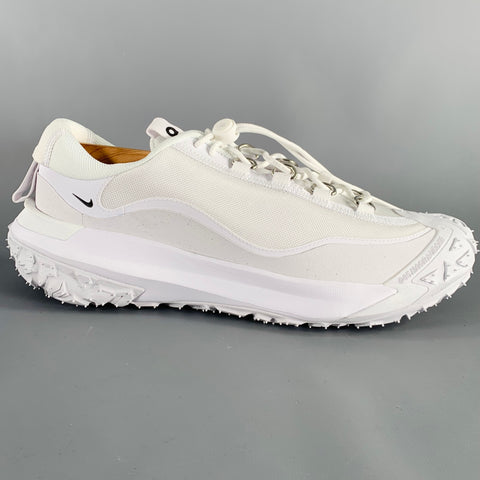 COMME des GARCONS HOMME PLUS Size 11 White Nylon Lace-Up Sneakers