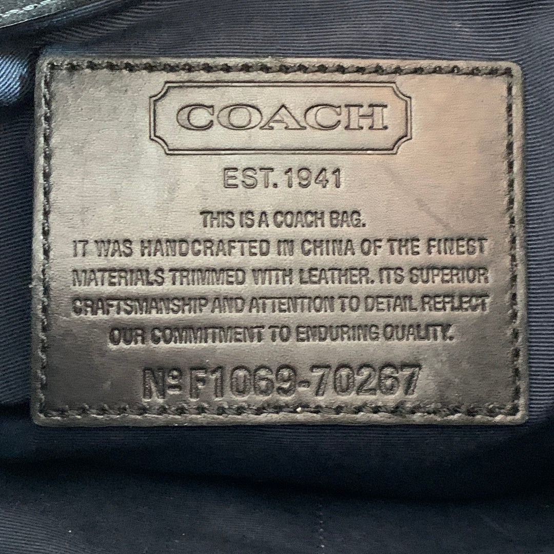 COACH One Size Grey Black Logo Coated Canvas Crossbody Bag